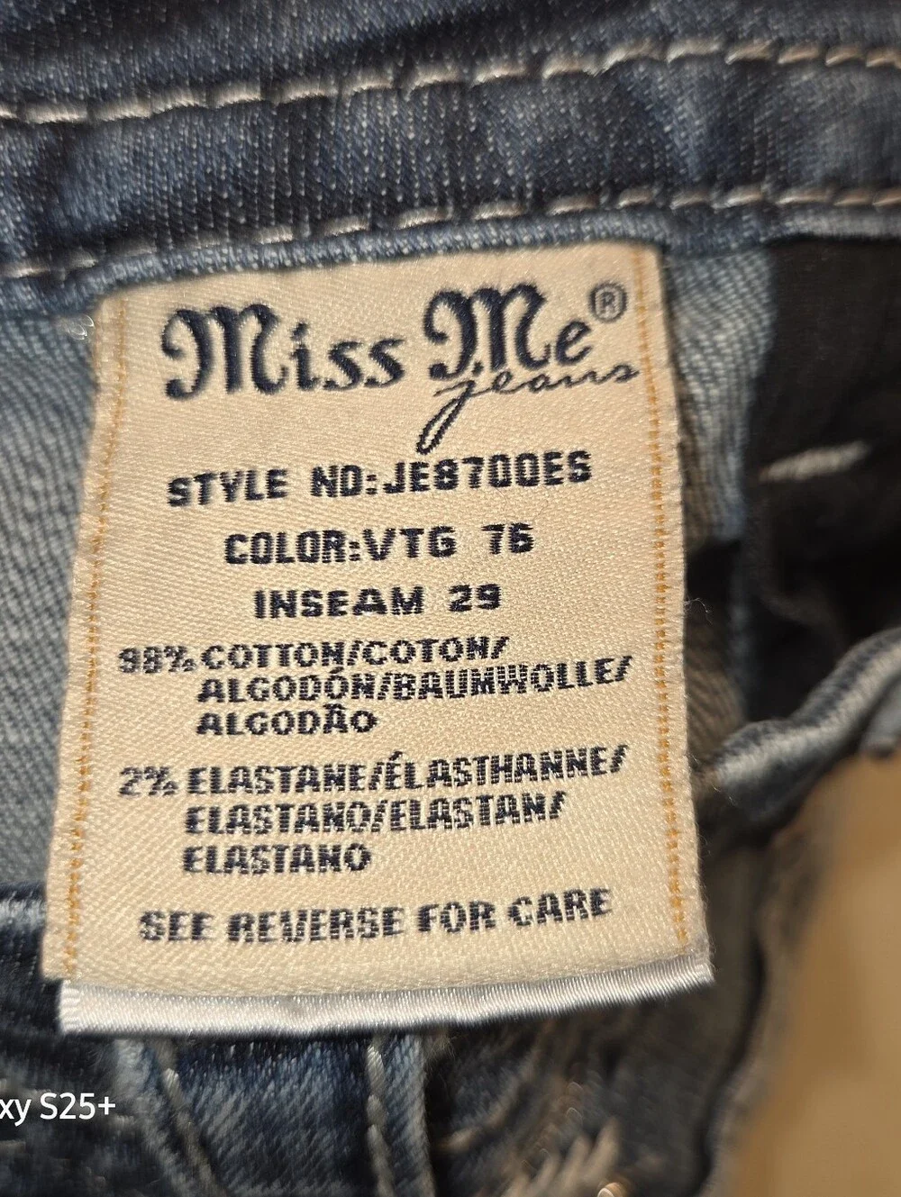 Miss Me Easy Boot Mid Rise Bootcut Jeans Light Wash Embellished Size 27 JE8700ES